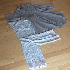 Max Studio border print rayon pant